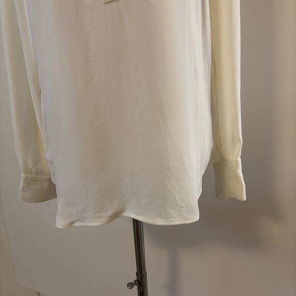 J.Crew Popover Placket Blouse Ivory White Size 6 Long Sleeve Women’s Top - Picture 3 of 13